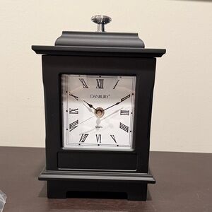 Black Roman Numeral Mantel Clock,personalize with your favorite photos pictured